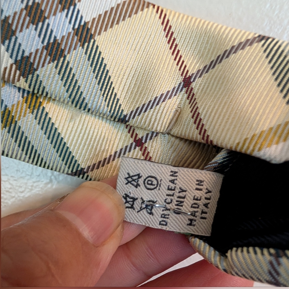 2 Burberry London Neckties-Nova Check And White/ Gray Striped - Picture 6 of 15